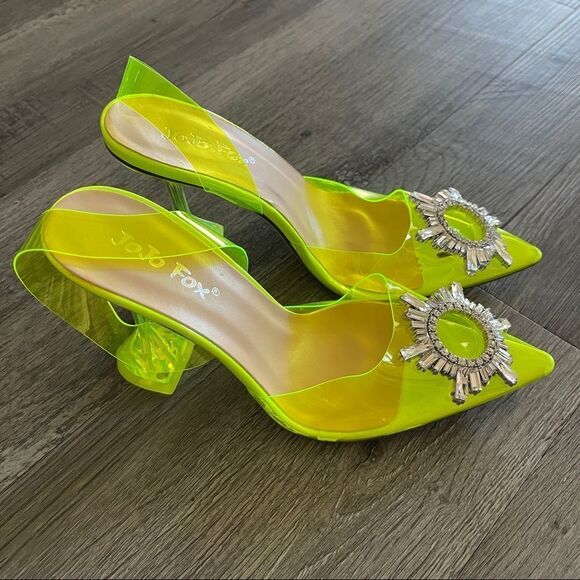 Amina Muaddi Style Rosie Crystal-Embellished Transparent Slingback Pumps - Picture 4 of 10